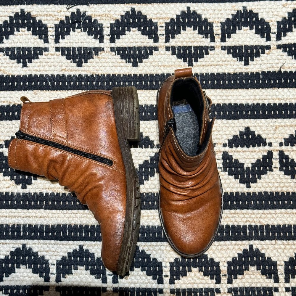 Brown Leather Remonte Booties Size 38